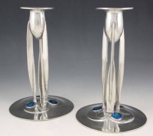 Pewter candlesticks 0223